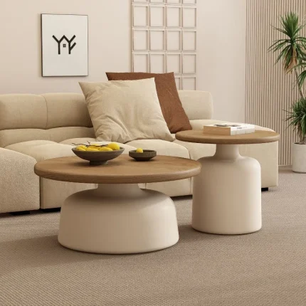 Minimalist and Stylish Apartment Coffee Table with Cream-colored Rustic Style for Living Room and Guest House