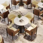 Modern Round Designer Dining Table Set – Nordic Coffee Accent Table for Kitchen, Living Room, Home Furniture