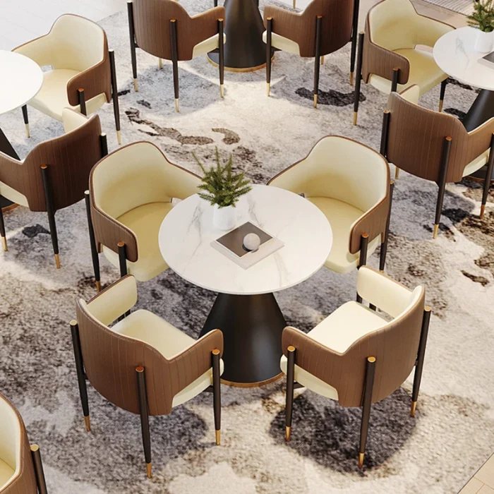 Modern Round Designer Dining Table Set – Nordic Coffee Accent Table for Kitchen, Living Room, Home Furniture - Image 1
