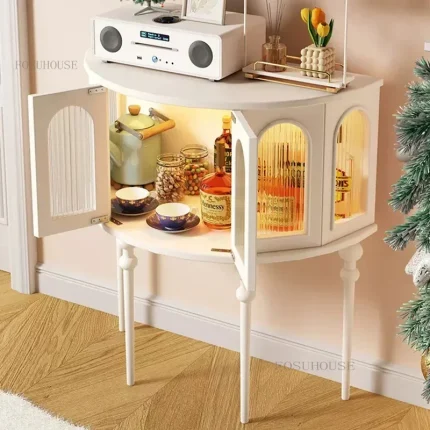 Semi-circular Console Tables Living Room Furniture Entrance Console Table Nordic Solid Wood Designer Wall Entrance Hall Cabinet