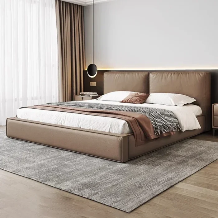 King Size Double Bed Frame with Headboard, Space-Saving Storage Design, Sturdy Base for Adults Bedroom Furniture - Image 1