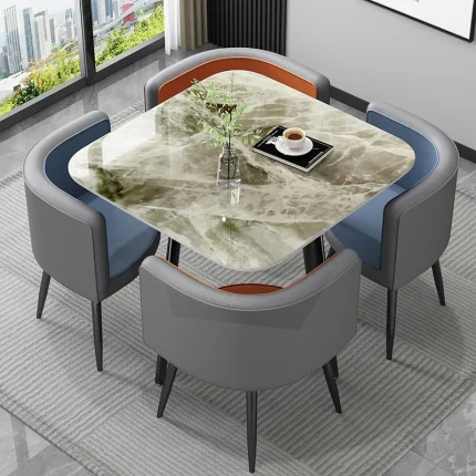 Small Balcony Nordic Dining Room Set – Mobile Coffee & Dining Table for Apartments, Restaurants, Meetings