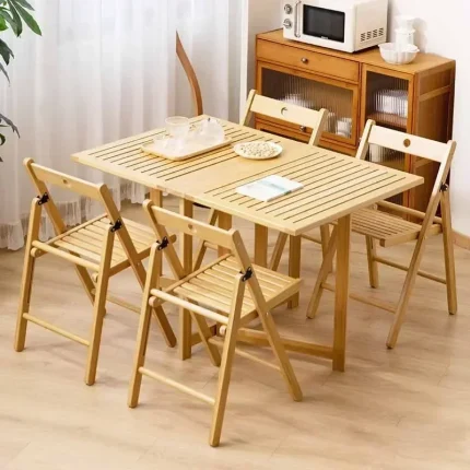 Luxury Folding Dining Table – Nordic Style for Balcony, Office, or Hallway Space