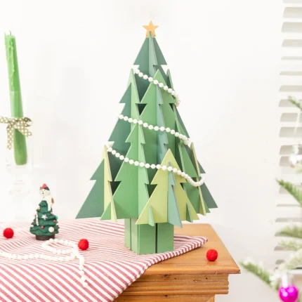 Creative DIY Wooden Christmas Desktop Ornaments Pine Tree Shape Crafts Christmas Decorations for Home Xmas Gifts New Year 2025