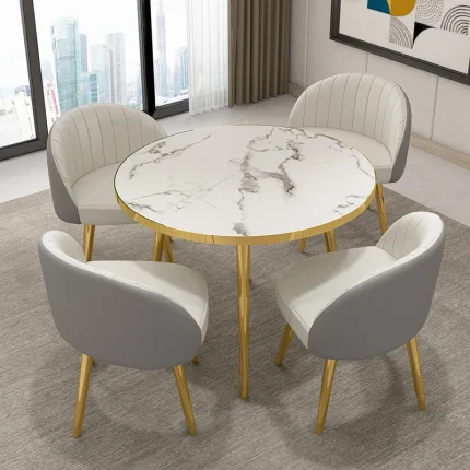 Modern Minimalist Dining Table Set – Indoor/Outdoor Accent Furniture for Kitchen, Patio, Restaurant & Meeting Rooms