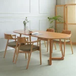 Modern Solid Wood Oval Dining Table Set – 6 Seater Fashionable Home Furniture for Dining Room