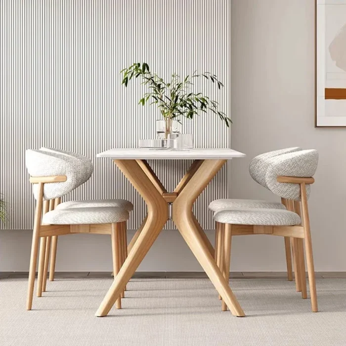 Nordic Foldable Dining Table Set – Modern Mobile Armchair Design, Compact Tavolo e Sedie Pranzo Furniture - Image 1