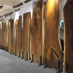 Custom Live Edge Walnut Dining Table Top – Natural Solid Wood, Industrial Style, Multiple Size Options