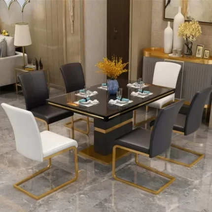 luxury modern dining room set furniture table 6 seater marble top s