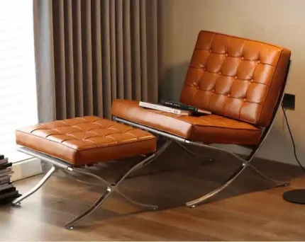 Mid-Century Modern Long Accent Chair – Upholstered Armless Lounge with Soft Cushion for Living Room, Bedroom