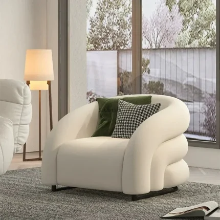 Nordic Light Luxury Lazy Single Chair – Internet Celebrity Leisure Sofa for Bedroom, Living Room, Balcony