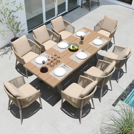 6/4 Piece Outdoor Patio Dining Set – Durable Backyard Table and Chairs for 4 or 6 People