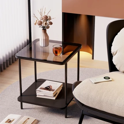 Luxury Sofa Side Table ā Square Corner Console for Living Room or Bedroom Use
