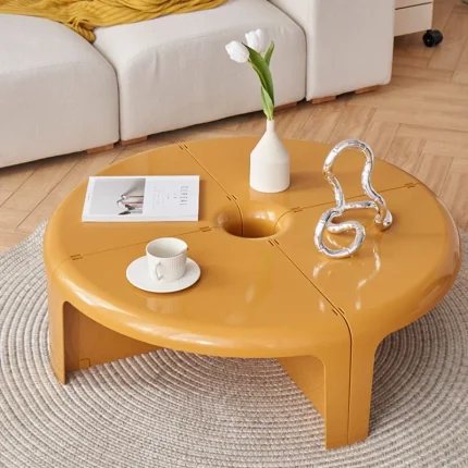 Nordic Round Tea Side Table – Simple Modern Edge Table for Living Room, Small Home, or Dining