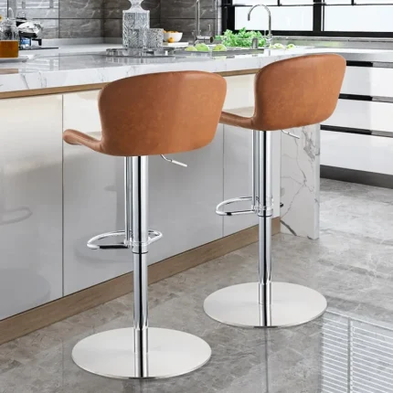 Height Adjustable Chair Kitchen Stool Gaming High Leather Comfortable Antique Furniture Iron Swivel Metal Poltrona Chairs Bar