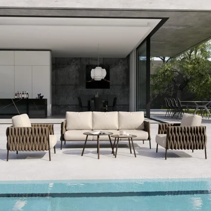 Life Chatter 5-Piece Outdoor Patio Furniture with Two Tables