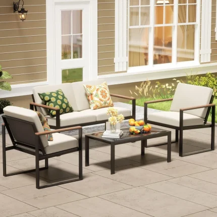 Metal Patio Sectional Sofa Set