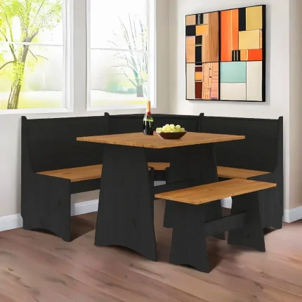 Space-Saving L-Shaped Breakfast Nook Dining Set with Bench & Chairs – Perfect for Cozy Family Meals