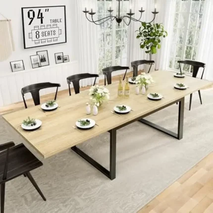 Expandable 94” Dining Table for 8-10 People, Perfect for Large Gatherings in Kitchen or Dining Room