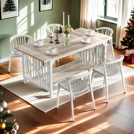 Farmhouse Dining Table 70.8" ā Spacious Rustic Dinette for 4-8 Guests, Perfect for Large Kitchens and Gatherings