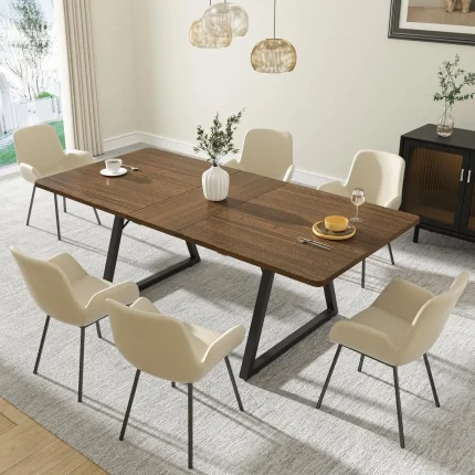 Vabches 67" Extendable Dining Table for 4–6 – Modern, Space-Saving Rectangle Table for Stylish Kitchens