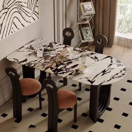 Luxury Nordic Glass Dining Table – Modern Italian-Inspired Minimalist Space-Saving Design for Stylish Kitchen Interiors