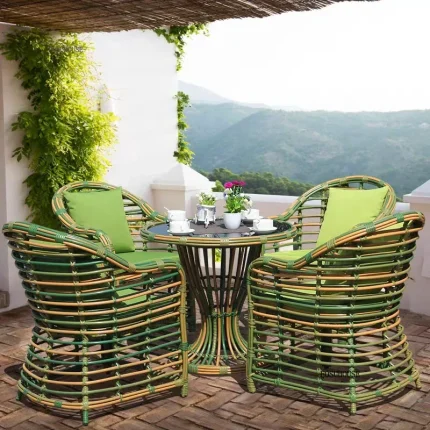 Weatherproof Garden Furniture Set – Rattan Patio Chairs with Coffee Table, Ideal for Balcony & Courtyard