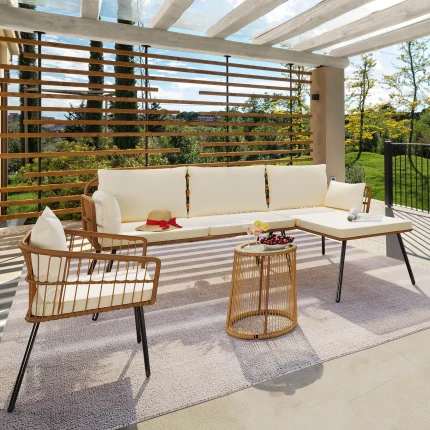 3X Rattan Outdoor Patio Sofa Set with Cushions – Versatile, Stylish Wicker Furniture for Garden Living