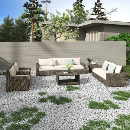 High-End Wicker Rattan Garden Furniture Set – Elegant, Durable Outdoor Patio Sofa for All Seasons