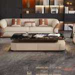 Creative Light Luxury Coffee Table with Storage – Modern Designer Side Table for Living Room Decor Accent
