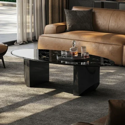 Modern Nordic Luxury Coffee Table – Industrial Metal Design with Storage, Antique Finish for Living or Bedroom