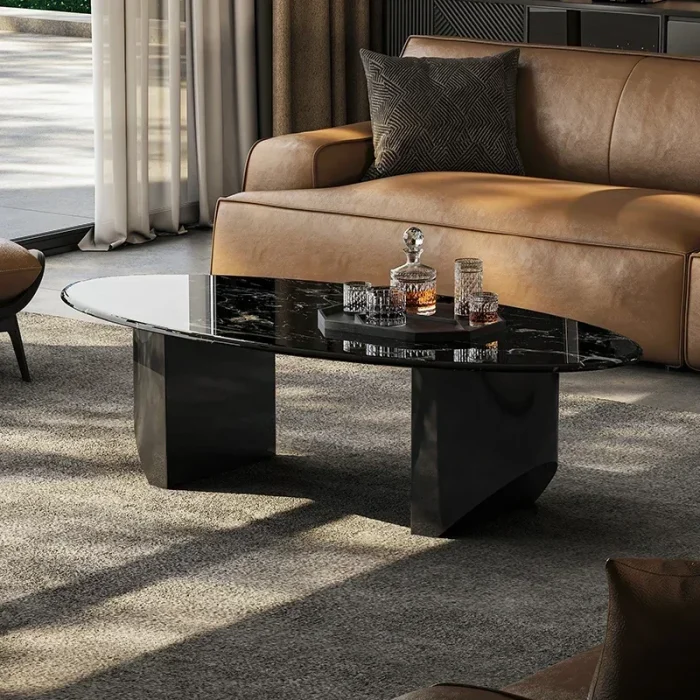 Modern Nordic Luxury Coffee Table – Industrial Metal Design with Storage, Antique Finish for Living or Bedroom - Image 1
