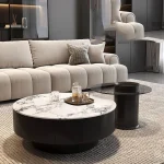 Designer Moving Coffee Table – Cute Minimalist Metal Accent Table, Unique Standing Aesthetic for Modern Home Decor