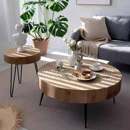 Modern Nordic Coffee Table – Luxury Industrial Wood Design, Space-Saving, Unique Moving Top Home Furniture