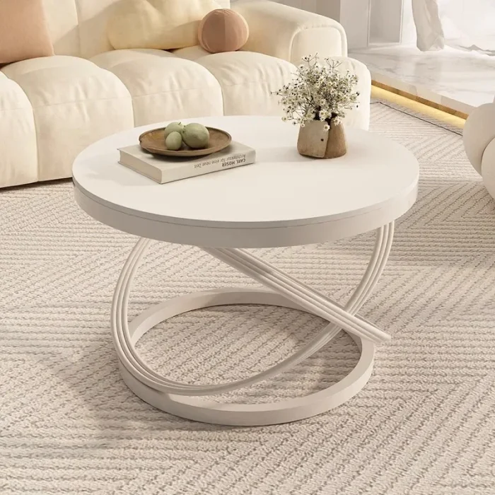 Modern Nordic Japanese Coffee Table – Luxury Minimalist Design, Small Cute Clear Wood, Unique Moving Furniture - Image 1