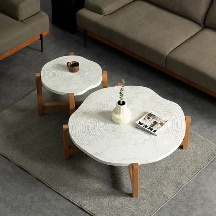 Minimalist Standing Coffee Table – Aesthetic Space-Saving Wood Design, Mini Writing Desk, Cheap Designer Home Furniture