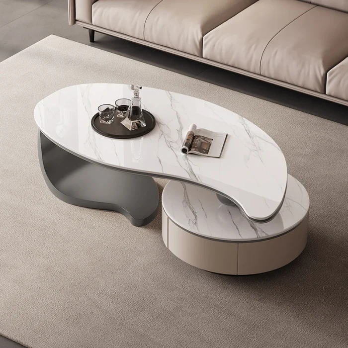 Modern Light Luxury Coffee Table – Minimalist Designer Aesthetic, Unique Side Table, Decorative Accent Furniture - Image 1