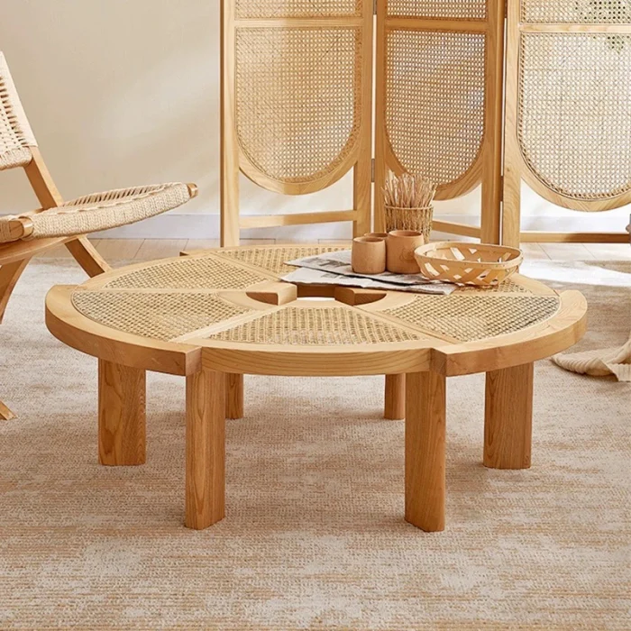 Modern Nordic Wood Coffee Table – Luxury Industrial Design, Standing Clear Simple Unique Couchtisch Furniture - Image 1