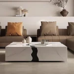 Minimalist Italian Coffee Table – Light Luxury Fashion Aesthetic Side Table, Modern Books Decor Furniture Piece