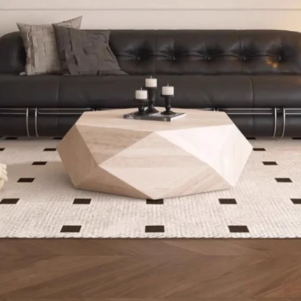 Italian Aesthetic Coffee Table – Minimalist Luxury Side Table, Modern Clear Design Accessories Art Furniture Piece