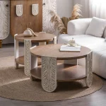 Transforming Minimalist Coffee Table – Space-Saving Luxury Wood Couchtisch, Modern Moving Designer Aesthetic Furniture Piece