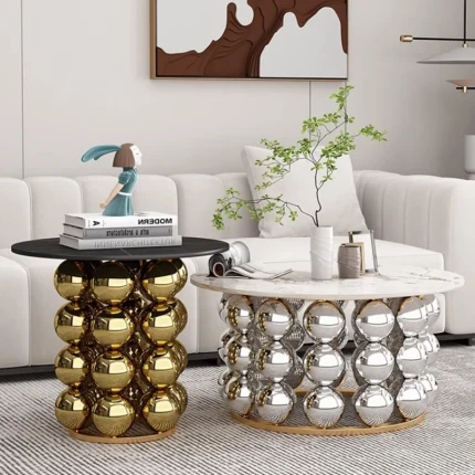 Modern Italian Minimalist Coffee Table – Unique Metal Art Design, Luxury Industrial Aesthetic for Stylish Interiors