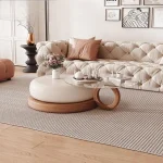 Modern Minimalist Coffee Table – Unique Japanese Industrial Wood Design for Kitchen, Living Room, Organizer Furniture