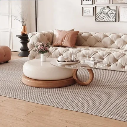 Modern Minimalist Coffee Table – Unique Japanese Industrial Wood Design for Kitchen, Living Room, Organizer Furniture