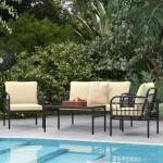 4-Piece Outdoor Patio Wicker Conversation Bistro Set – Comfortable Soft Cushions for Stylish Backyard Seating