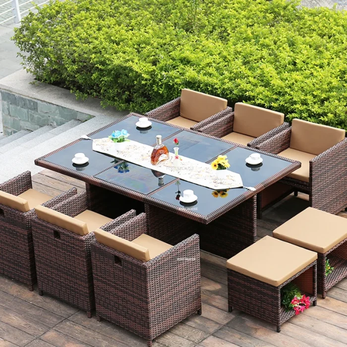 Waterproof Rattan Garden Furniture Set – Modern Outdoor Patio Chairs, Armchair & Table for Sunproof Leisure - Image 1