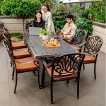 Waterproof Outdoor Metal Leisure Chair Set – European Retro Garden Furniture for Patio, Villa, or Balcony Use