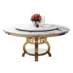 Minimalist Glass Rock Slab Breakfast Table Set with 4 Chairs – Space-Saving Dining for Small Apartments