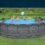 18' x 52" Round Above Ground Swimming Pool Set with Frame, Complete Outdoor Backyard Kit