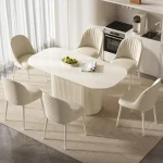 70" Rectangular Dining Table Set for 6, 7-Piece Kitchen and Dining Room Table with Chairs